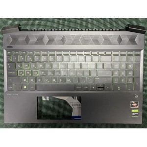 ТОП кейс с клавиатурой на HP PAVILION 15-EC 15-EC0013DX (зеленая, белая)